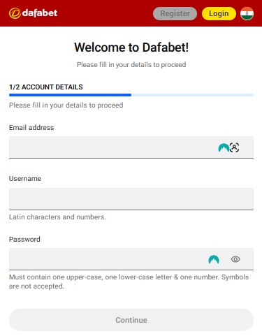 dafabet register